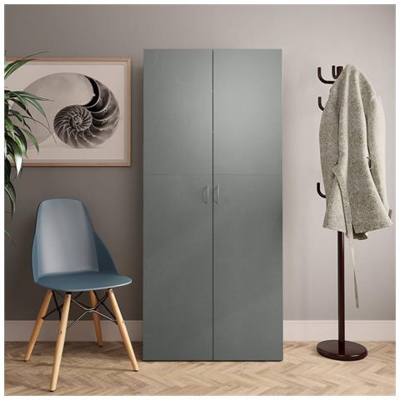 Scarpiera Grigia 80x35,5x180 Cm In Truciolato