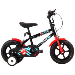Bici Per Bambini 12 Pollici Nera E Rossa en oferta