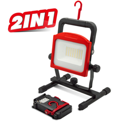 Faretto spot a led 30W senza filo (a batteria) ultracompatto, porta USB per ricarica dispositivi, fornita con caricabatteria - I-WATTS PRO precio