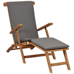 Sedia A Sdraio Con Cuscino Grigio Scuro In Massello Di Teak características