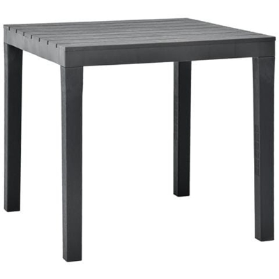Tavolo Da Giardino Antracite 78x78x72 Cm In Plastica