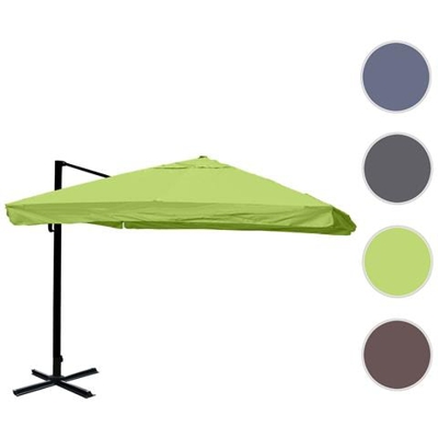 Ombrellone Parasole Hwc-a96 3x3m Alluminio Con Volante Verde Girevole Senza Base