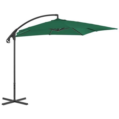 Ombrellone A Sbalzo Con Palo In Acciaio 250x250 Cm Verde