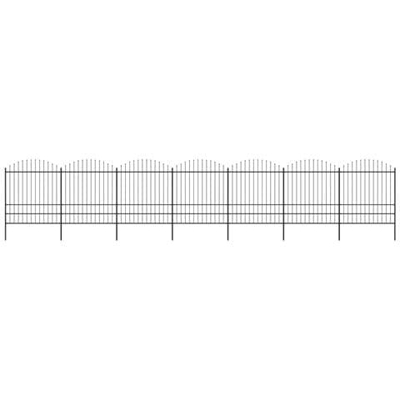 Recinzione Giardino Punta A Lancia (1,75-2) x11,9m Acciaio Nera