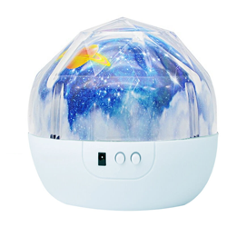 Creativo cielo stellato lampada di proiezione colore magico diamante lampada di proiezione LED rotante luce notturna pianeta bianco paralume modello en oferta