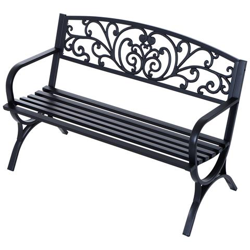 Panchina Da Esterno In Ghisa Lavorata, Nero, 127x60x85cm en oferta