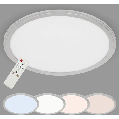 PLAFONIERA LED SLIM DIAM. 40cm 22watt 2200lumen CON TELECOMANDO BORDO ARGENTO - Briloner