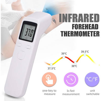 Asupermall - fronte Termometro a infrarossi senza contatto (fornito senza batterie)