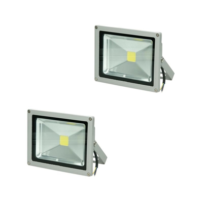 Ecd Germany - 2x faro a LED faretto da esterno luce bianco caldo proiettore orientabile 20Watt