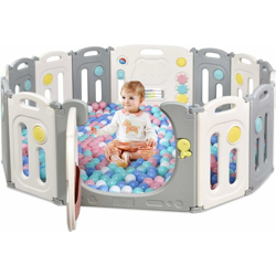 Box Pieghevole per Bambini, Recinto di Gioco Parco Giochi per Bambini, 14 Pannelli, con Giocattoli Educativi, per Interno ed Esterno características