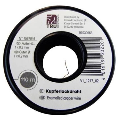 Filo di rame smaltato Diametro (con Isolante)=0.50 mm 23 m - Tru Components