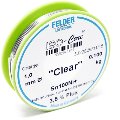 Felder Löttechnik - Felder filo metallico per saldare ISO-Core 1.0mm 0.1kg Sn100Ni+ Sn99,3CuNiGe