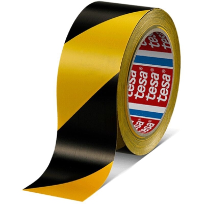 Nastro adesivo segnaletico Tesa 60760 Confez. da 3 pz. Larghezza mm 50 Lunghezza m 33 Colore striscia gialla e nera