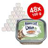 Happy Cat Duo 48 x 100 g - 5 gusti: 3 misti con Pollame + 2 misti con Manzo precio
