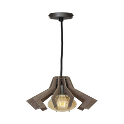 Lampada a Sospensione Draco - Lampadario - da Soffitto - Nero, Grigio in Metallo, Legno, 23 x 23 x 80 cm, 1 x E27, 60W características