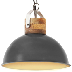 YOUTHUP Lampada Soffitto Industriale Grigia Rotonda 32 cm E27 in Mango características