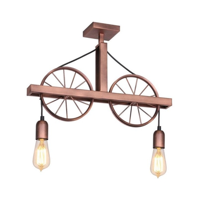 Lampada a Sospensione Pav - Lampadario - da Soffitto - Rame in Metallo, 52 x 10 x 45 cm, 2 x E27, 60W