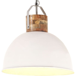 Lampada Soffitto Industriale Bianca Rotonda 51 cm E27 in Mango - Bianco - Youthup en oferta