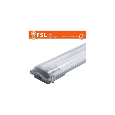 FSL - plafoniera stagna portatubo 150 cm 2 luci 220-240 volt CE G13 lif flb2t150