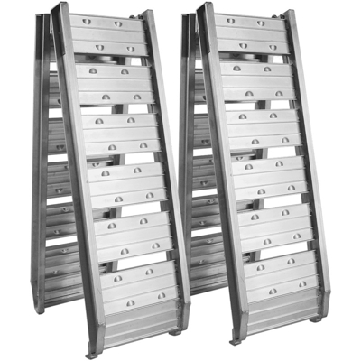 Due rampe di carico piegabile in alluminio per moto e quad 182cm 400kg