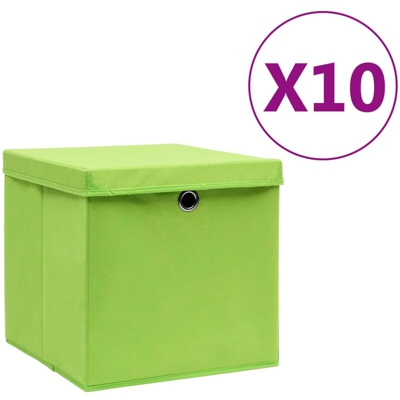 Contenitori con Coperchio 10 pz 28x28x28 cm Verde - Verde - Youthup