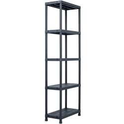 Scaffale Nero 125 kg 60x30x180 cm in Plastica - Nero - Youthup en oferta