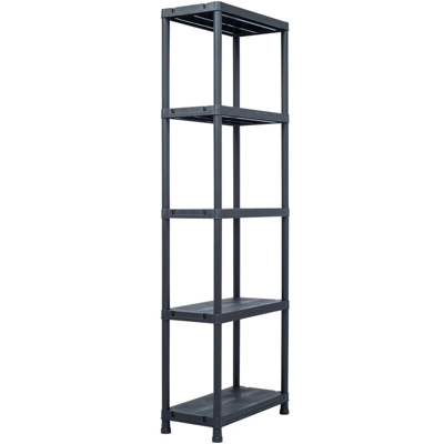 Scaffale Nero 125 kg 60x30x180 cm in Plastica - Nero - Youthup