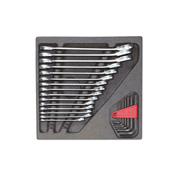 GEDORE R22250001 Set di 24 combinate a cricchetto e Chiavi angolari in modulo 2/3 in gommapiuma en oferta