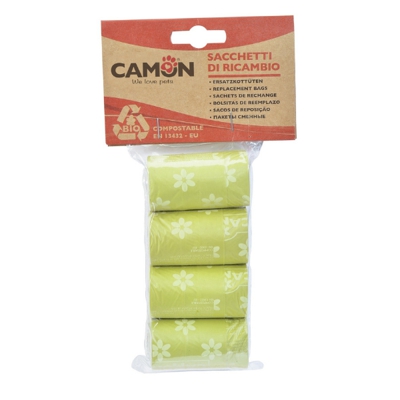 Sacchetti igienici di ricambio Bio Camon: 4 Rotoli (10 sacchetti ognuno) - Verde
