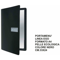Portamenu' Linea Ego Form. A4 Nero Pelle Ecologica características