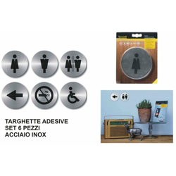 Targhette Adesive Set 6 Pz. Acciaio Inox 6 Forme precio