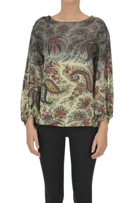Paisley print silk blouse
