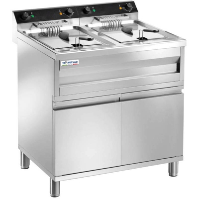 Friggitrice 2 vasche da 12 Lt su mobile cm 80x70x96 teknoline FR12+12A