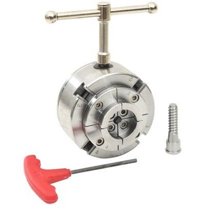 vidaXL Mandrino Legno a 4 Griffe Connessione Acciaio Argento M33 9 mm