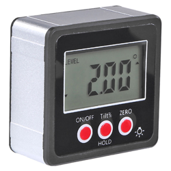 Mini misuratore di livello inclinometro elettronico nero a tre pulsanti rotondi en oferta