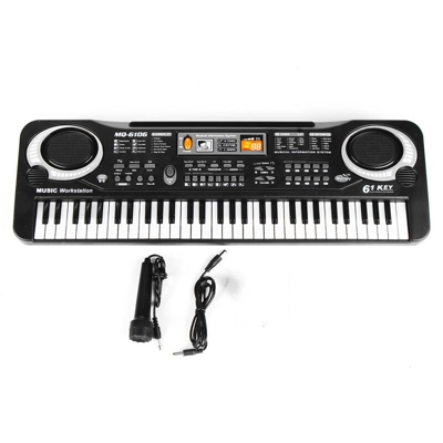 Augienb - Tastiera musicale elettronica 61 tasti Microfono 16 suoni Spina USA 220 V Bambino
