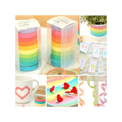 10X Nastro adesivo colorato Rotolo di carta Adesivo decorativo Galon Nastro adesivo en oferta