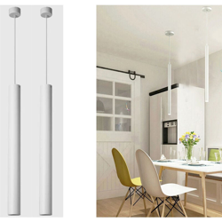 B&s - Coppia lampada led moderno sospensione luce naturale tubo bianco metallo minimal características