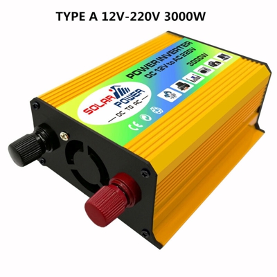 3000W 12V - 220V AC Inverter per convertitore di auto con ventola di raffreddamento con inverter solare integrato