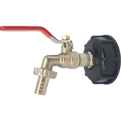 (Tappo filettato / Adattatore per rubinetto) Leva da 1/2 "IBC S60X6 Adattatore per serbatoio Rubinetto da giardino in ottone Connettore per tubo