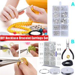 905pcs / 913pcs creazione di gioielli fai da te starter kit orecchini bracciale collana strumenti di riparazione con pinze perline d'argento características