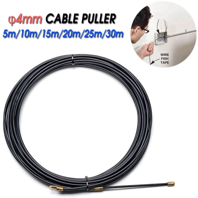 Estrattore per cavi in ​​filo di nylon da 30 m 4mm Snake Push Fish Tape Reel Conduit Duct Duct Duct Rodder (30m)