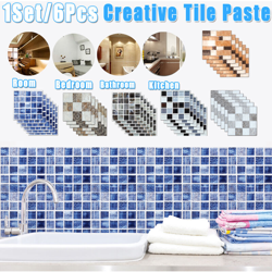 1 set / 6 pezzi adesivi murali creativi in ​​pasta di piastrelle cucina decorazione del pavimento del bagno (tipo F 6 pezzi) características