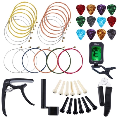 Kit combo per accordatura chitarra Strum Kit di sostituzione corde per chitarra Cassetta degli attrezzi per chitarra Spedizione senza batterie