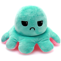 Octopus originale reversibile Plushie morbido peluche Pillow Pets Pet Show tuo umore senza dire una parola Su Regalo di compleanno, Rosa Chiaro Verde precio