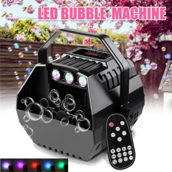 Macchina per bolle a LED con luci a LED colorate e telecomando senza fili, soffiatore automatico per bambini adulti, creatore di bolle portatile per precio