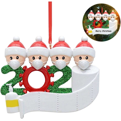 albero di Natale ciondolo Snowman membri sospesi del ciondolo nome della famiglia benedizione fai da te in PVC, 4 Family - 4-k?pfige Familie