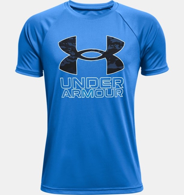 Maglia a manica corta UA Tech™ Hybrid Print Fill da ragazzo