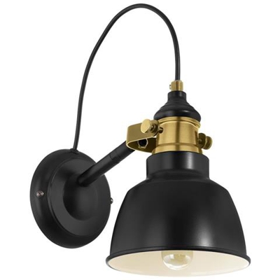 Lampada Da Parete Thornford Nera E Bronzo 49522