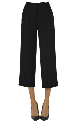Cropped crepè trousers